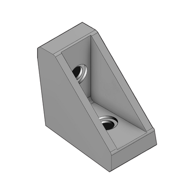 40-160-0 MODULAR SOLUTIONS ALUMINUM GUSSET 18.5MM X 45MM ANGLE WITH OUT HARDWARE